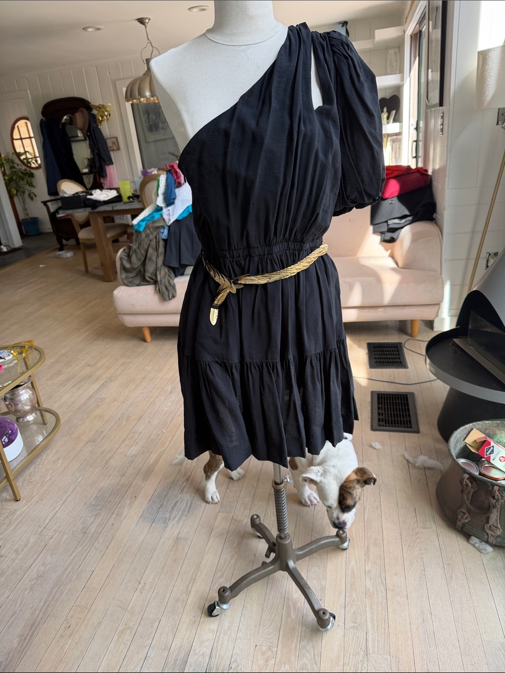 Jonathan Simkhai Black One-Shoulder Tiered Dress. Super fun dress.